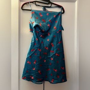 Rowena Floral Dotted A-Line Mini Dress in Blue (L62561), Size: S